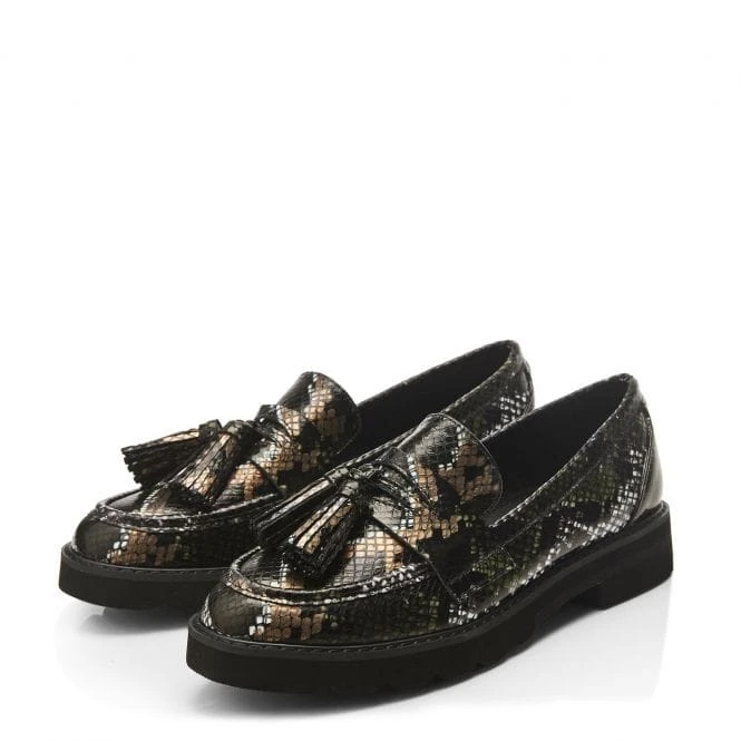 Eirene Khaki Snake Print Leather 4 Eirene Khaki Snake Print Leather - Image 2