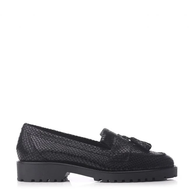 Eliona Black Snake Print Leather 3 Eliona Black Snake Print Leather