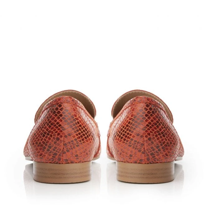 Elmo Orange Snake Print Leather 6 Elmo Orange Snake Print Leather - Image 4