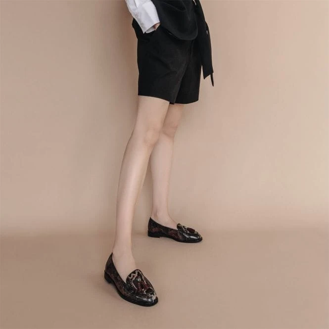 Emmarose Burgundy Snake Print Leather 5 Emmarose Burgundy Snake Print Leather - Image 3