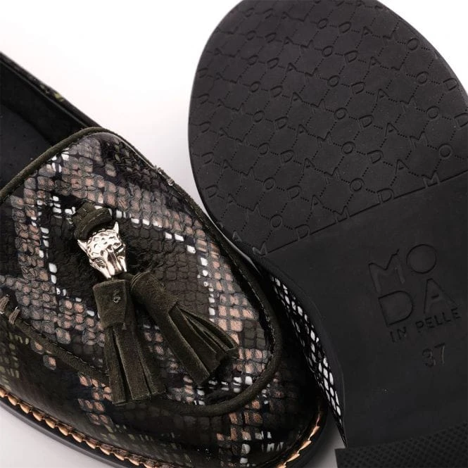 Emmarose Khaki Snake Print Leather 6 Emmarose Khaki Snake Print Leather - Image 4