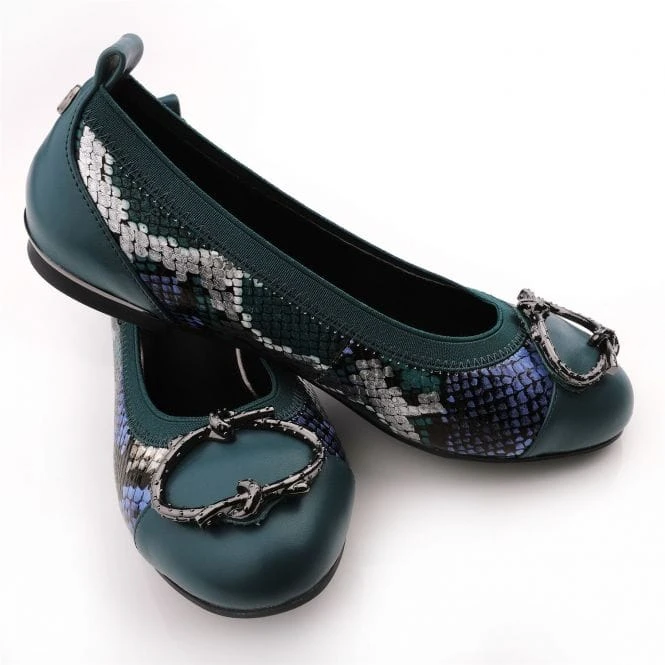 Fairy W Teal Snake Print Leather 6 Fairy W Teal Snake Print Leather - Image 4