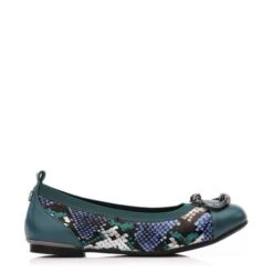 Fairy W Teal Snake Print Leather