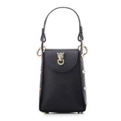 Joie Bag Black And Gold Metallic Leather