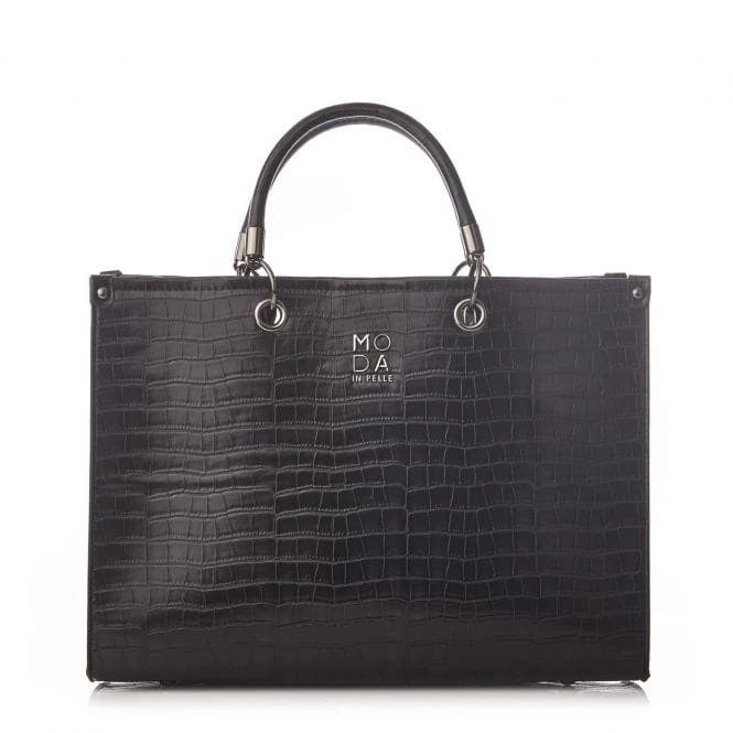 Marisa Bag Black Croc Print Porvair 3 Marisa Bag Black Croc Print Porvair