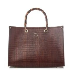 Marisa Bag Dark Brown Croc Print Porvair