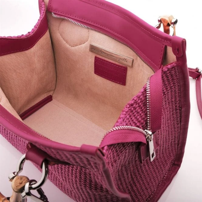 Tropicana Tote Fuschia Raffia 6 Tropicana Tote Fuschia Raffia - Image 4