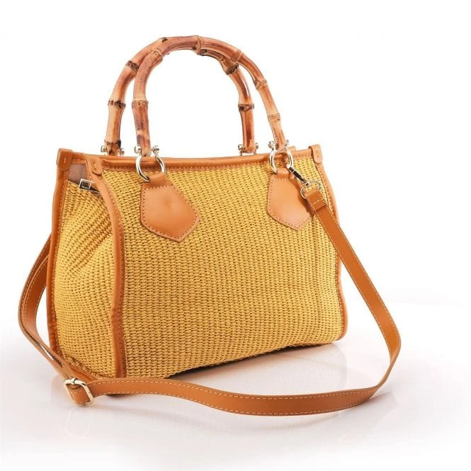 Tropicana Tote Yellow Raffia 5 Tropicana Tote Yellow Raffia - Image 3