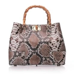 Willow Bag Natural Snake Print Leather